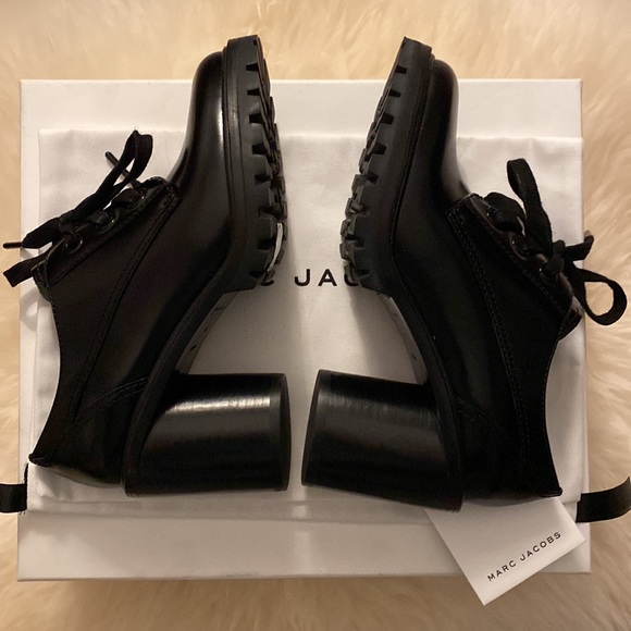 ✖️SOLD✖️ HP NWB MARC JACOBS Lace Up Heeled Oxford - Black - Size 6 (36EU) - Picture 3 of 10